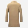 Men de lã casacos de peito de inverno sólido capa de casaco de trincheira de alta qualidade quente e machos de manga comprida sobretudo chic332v t220810