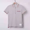 TB Summer Short Sleeve Men's Paul Shirt Slim Casual Cotton T-shirt Business Gris, Bleu Et Blanc Couleurs unies simples Ne se démodent jamais