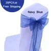 50 25pc/partia Weddings Węzły Kryształowa przędza na wesele Bankiet Temat Dekoracja grupy Organza Krzesła Sash Sash Ties Chifon 220514