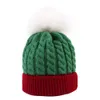 0-3 Years Baby Hat Christmas Kid Warm Knitted Hats With Ball Pom Christmas Gift Twist Woolen Cap