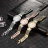 ساعة Wristwatches Women Fashion Gold Watches Simple Diamond Dial Ladies Quartz Quartz Alloy Discal Servent Sbracelet Woman Woman