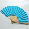 9 inch Solid Color Bamboo Holding Folding Fan Multicolor Chinese Style Hand Fan Dance Performance Wedding Gift Party Gunst MJ0636