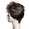 Parrucca da uomo sintetica Guruilagu Short 's Wig Smooth Natural s per Straight Male Black Ombre Grey Pixie Cut s 0527