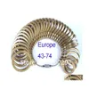 Bague Sizers jauge en plastique doigt Sizer mesure tailles Euro 4374 bijoux dimensionnement outil livraison directe outils équipement Dhjg9