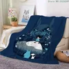 Decken Cartoon Anime Flanell Wurf Decke Mein Nachbar Totoro Fleece für Sofa Jungen Mädchen Kinder Geschenk Niedliche weiche Bettbezug