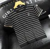 2022 striped knitted sweater short-sleeved men's round neck embroidered letters youth sweater half-sleeved t-shirt trendy fashion large size