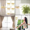 Other Home Decor Garden 6 Pieces Of Curtain Bezel Decorative Tie Alloy Gold Metal Hook Back Window Drop Delivery 2021 H1Bdp