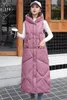 Gilet da donna 2022 Parka caldo da donna Cappotto X-Long Giacca invernale moda con cappuccio Casual Gilet in cotone spesso piumino Luci22