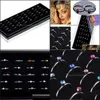 Nose Rings Studs Body Jewelry Wholesale 40Pcs 1Set Nice Pierce Crystal Ring Bk Lots Blring Display Box Lr312 1134 T2 Drop Delivery 2021 Kr