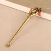 6 نمط صيني الشمع أدوات Dabber Metal Gold Brass Mini Dab Tool Stick Spoon Earpick Earpick Pick Pick for Vape Tank Cleaning Dragon و Phoenix Lotus Hand