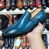 Nouvelles lettres peintes à la main chaussures pour hommes chaussures habillées en cuir mocassins pour hommes grande taille affaires décontracté chaussures simples A19