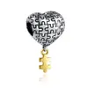 925 siver beads charms for pandora charm bracelets designer for women circular Golden Heart-Shaped Birthday Candle