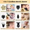 Rasoir électrique pour hommes tondeuse humide et sec 6 tête de lame rasoir sec 4D tête Machine d'affichage à LED étanche pour le rasage L2208091485078