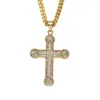 Pendentif Colliers Hip Hop CZ Pierre Pavée Bling Out Or Croix Pendentifs Collier Pour Hommes Rappeur Bijoux 24 "Cuban ChainPendant PendantPe