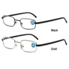 선글라스 금속 프레임 안티 uv 블루 광선 독서 안경 휴대용 노회 안경 멀리 시력 시력 관리 1.0- 4.0sunglasses