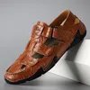 Sandalen Herren 2022 Sommer Hohl Weiche Sohle Strandschuhe Atmungsaktive Tasche Kopf Lässig Loch Plus Größe 38-46 Sandalen