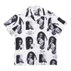 Chemises décontractées pour hommes Noir Blanc WACKO MARIA Chemise courte Movie Avatar Print Summer T-ShirtMen's