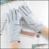 Five Fingers Gloves Mittens Hats Scarves Fashion Accessories Women Summer Spring Thin Dot Anti-Uv Short Driving High Elastic Etiquette Gl