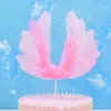 Engelsflügel Kuchendeckel Hochzeit Cupcake Kuchen Flagge Party Dekoration Alles Gute zum Geburtstag Kuchen Einsatz Backen Dekor Schwanenfeder Flügel