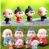 Keychains Mini Cute Figurines Miniature Elderly Couple Resin Fairy Garden Grandparents Emel22