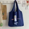 Mulheres Bolsas de ombro 2022 Bolsa de lona Bag Girl Shopper Primavera e verão Fashion Casual Cartoon Ilustração Bolsa de impressão