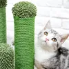 US Livraison Rapide Cactus Arbre À Chat 2 Taille 2 Couleurs Poteau De Sisal Naturel pour Chaton Escalade Chat Activité Arbre Durable Scratcher Jouets 220423