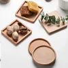 Home Durable Wood Coasters Square Resistants Drinks Mat Round Heat Resistant Drink Mats Coffees Cup Pad Table Non-slip Coffee Pad