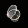 2000PCS Food Dispensers P1 1oz Läcktskyddande Plast Connt Souffle Containrar med lock 25ml Portion Kopp för Såsprover Slime Jello s Stora