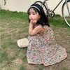 15931 Vintege Summer Baby Girls Casual Dress Sleeveless Princess Dress Barn Kids Florals Bomull Vest Dresses