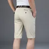 6 Color Casual Shorts Men Summer Straight Elastic Business Fashion Thin Short Pants Male Brand Khaki Beige Black Navy 220325