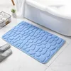 Cobblestone Embossed Bath Mat Nonslip Bathroom Carpets In Wash Basin Bathtub Side Floor Rug Shower Room Doormat Memory Foam Pad 220811