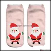 Décorations de Noël Fournitures de fête festives Maison Jardin Ll Noël Halloween Chaussettes imprimées pour la pompe de renne du Père Noël Dhj6G