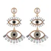 Mode Evil Eyes Dangle Oorbellen Voor Vrouwen Meisjes Overdreven Designer Kleurrijke Crystal Rhinestone Pearl Verklaring Drop Earring Party Sieraden Groothandel