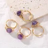 Handhandwerk Draht eingewickelt Steinkreis Finger Ringe Reiki Heilung natürliche Amethysts Achate Lava Quarzringe Party Hochzeit Schmuck Schmuck