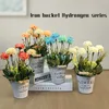 Dekoratif Çiçek Çelenk Kapı Kovası Hediye Anneler Günü Çelenk Bahar Hyrangea Dekorasyon Ev Dekoru Işık Çelenk