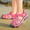 Çocuklar erkek sandalet yüksek kaliteli kamuflaj kesimleri çocuk için çocuk sanalyias çocuk tuval daireler ayakkabı pinkgrayblue 220621
