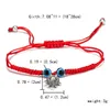 Blue Evil Eye Charm Geflochtene Seilketten Armbänder für Frauen Männer Schildkröte Elefant Hamsa Hand Charm Red String Armreif Modeschmuck MKI