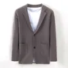 Toppkvalitetsdesigner Brand Casual Fashion Plain Slim Fit Night Mens Sticked Blazer Suite Jacket Elegant Herrkläder 220514