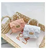 Children Jelly Bag Kids Silicone Chain Handbags Baby Girls Candy Color Pearl Messenger Bags Mini Change Purse C6958