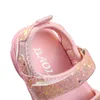 Sandal Anak Perempuan Kecil Bersirkulasi Musim Panas Dekorasi Jaring Payet Gaya Manis Balita Sol Lunak Sepatu Pantai Antiselip 9m3t 220611