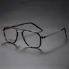Lyxiga solglasögon glasögon ramar för män designer affärsstil titan läsning quar acetat recept glas myopia optisk glasögon
