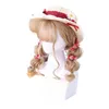 L-Email Peruk Pembe Kıvırcık Lolita Peruklar Kahverengi Cosplay Wig Bangs Retro Harajuku Japon Partisi Isı Dayanıklı Sentetik Saç Cadılar Bayramı220505