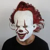 Silicone Movie Stephen King's It 2 ​​Joker Pennywise Mask Full Face Horror Clown Latex Masker Halloween Party Horrible Cosplay Prop Mask B062103