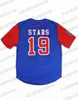 XFLSP personalizado nlbm legado jersey # 19 estrelas baeball jersey 100% costurado bordado vintage qualquer nome qualquer número