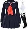 Ensembles de vêtements Uniforme scolaire japonais Filles Classe Marine Sailor Uniformes Hell Girl Enma Ai Anime Cosplay Costume avec chaussettesClothing