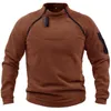 Sweats à capuche pour hommes Sweat-shirts Veste tactique extérieure Hommes Vêtements de chasse militaires Fermetures à glissière chaudes Pull polaire Hommes Couleur unie Coupe-vent Le