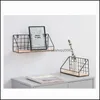 Other Home Decor Garden Nordic Ins Creative Wall Grid Sheing Bedroom Bathroom Kitchen Finishing Iron Storage Shelf Drop Delivery 2021 9Ec3