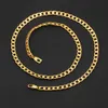 Men plating 18K Gold 5MM Cuban chain Bracelet Necklace 16 18 20 22 24 26 28 30 32 inch Fashion jewelry