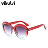 Sunglasses Fashion Brand Women Designer Vintage Round T Sun Glasses Female Eyewear Gradient Frame Shades Men Oculos