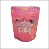 Sacs d'emballage Bureau Business Business Industrial Ice Cream Cake Mylar Sac 3,5 grammes Baggies Gift Oddibles Sodeur P DHZDT